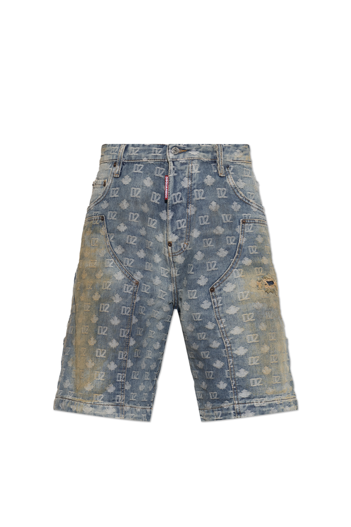 美品 DSQUARED2 denim shorts custom ペイントデニム Dsquared2 Monogram Blue Denim Carpenter Shorts | Men's | Vitkac